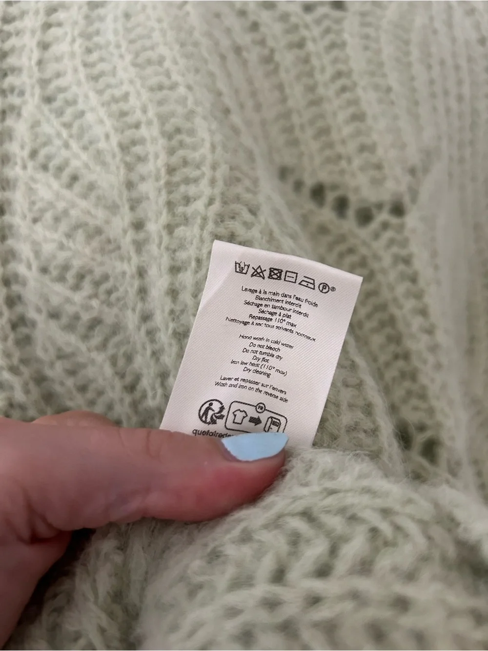 Sezane Youri Jumper Sweater in Pastel Green Mint Alpaca Wool - Picture 6 of 8